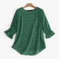 thumbnail image 3 of ZANZEA Women 3/4 Sleeve O-Neck Printed Office Casual Korean Blouses, 3 of 7