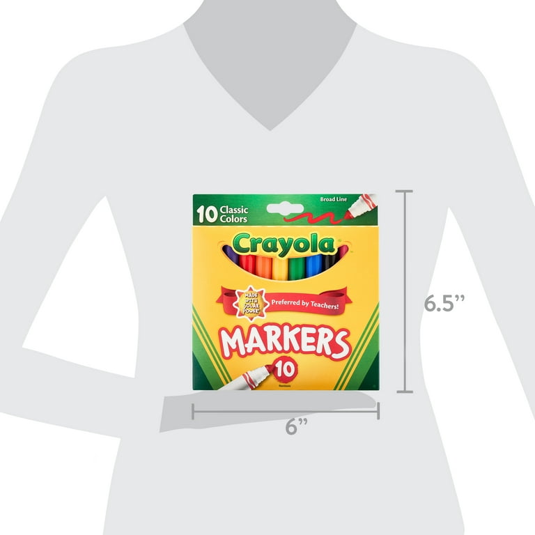 Crayola Broad Line Markers Back to School Supplies Child Friendly PACK-10  Count 794628075501