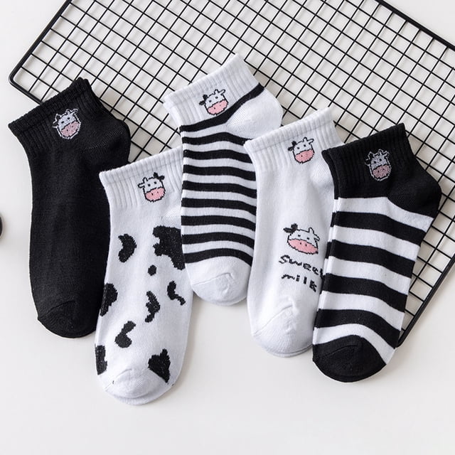 5 Pairs Print Socks For Women Men Girls Series Print Colorful Pattern Novelty Cute Unisex Socks