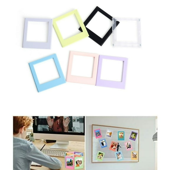 QZS Magnetic Picture Frames,Set of 10 Portable Small Picture Holder for Home,3.3x0.24x3.5In Mini Table Photo Frame Holder for Refrigerator
