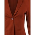 thumbnail image 4 of A2Y Women's Slim Fit Ponte Comfy One Button Closure Long Sleeve Blazer Rust S, 4 of 5