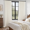 thumbnail image 4 of Jainmy 84 inches Pinch Pleated Velvet Blackout Curtains for Bedroom Living Room,Luxury Room Darkening Thermal Insulated Velvet Curtains,Ivory,2 Panels,40"×84", 4 of 8