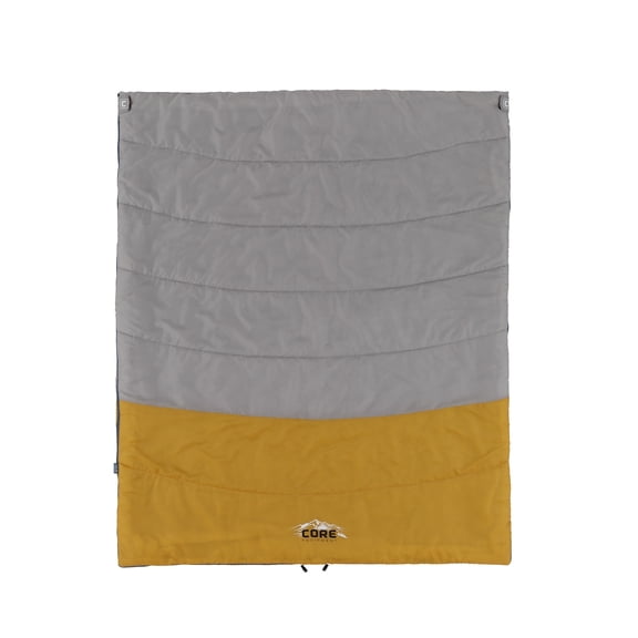 CORE 50 Degree Double Camping Sleeping Bag, 2 Person, 80" x 66"