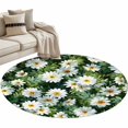 thumbnail image 6 of Spring Daisy Round Rug 3.3ft Washable Circle Entryway Rugs Non Slip Country Flowers Green Leaves Rustic Botanical Area Rug Indoor Floor Carpet for Bedroom Kitchen Living Room Home Office Dining Room, 6 of 8
