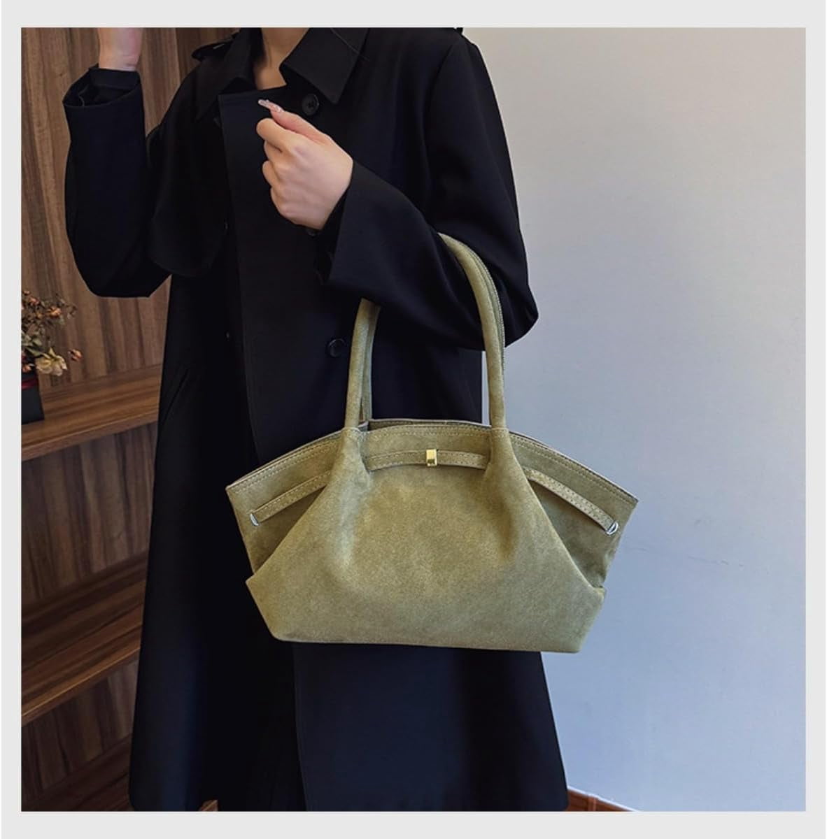 SPEKSEE Fashion Faux Suede Tote Bag for Women Dumpling Designs Crossbody Hobo Handbag Women Vintage Shoulder Bag Purse