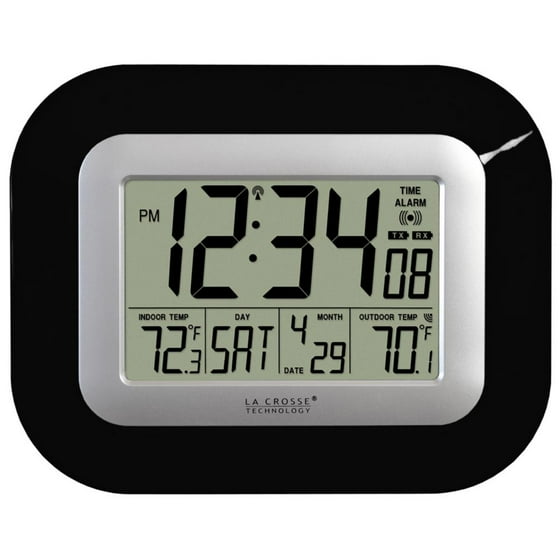 La Crosse Technology WS-8115U-B Atomic Digital Wall Clock with Temperature