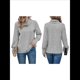 thumbnail image 3 of Suéter Tipo Túnica de Cuello Alto para Mujer, de Larga, de Punto Acanalado, Cómodo, Holgado, Informal, para Otoño Gris L, 3 of 7