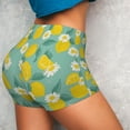 thumbnail image 4 of Lsque Lemons Chamomile Flowers And Leaves Pattern High Waisted Biker Shorts for Women-Tummy Control Fitness Athletic Workout Running Yoga Gym Shorts,Moisture-Wicking-, 4 of 9