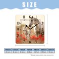 thumbnail image 2 of 14 Inch Wall Clock Battery Operated Square Clock Decorative for Office, Kitchen, Outdoor, Living Room，A Horse Standing in Red Poppy Field Colorful, 2 of 4