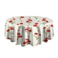 thumbnail image 5 of Pioneer Flower Floral Print Pattern Round Tablecloth 60"x60",Wrinkle Wipeable Table Cloth for Kitchen Dining Room Picnic Patio Party, 5 of 6