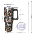 thumbnail image 2 of OBREWU Schnauzer with Flowers Tumbler with Handle and Lid,Schnauzer with Flowers 40oz Double Wall Vacuum Insulated Tumbler,Cups Gift for Women and Men, 2 of 7
