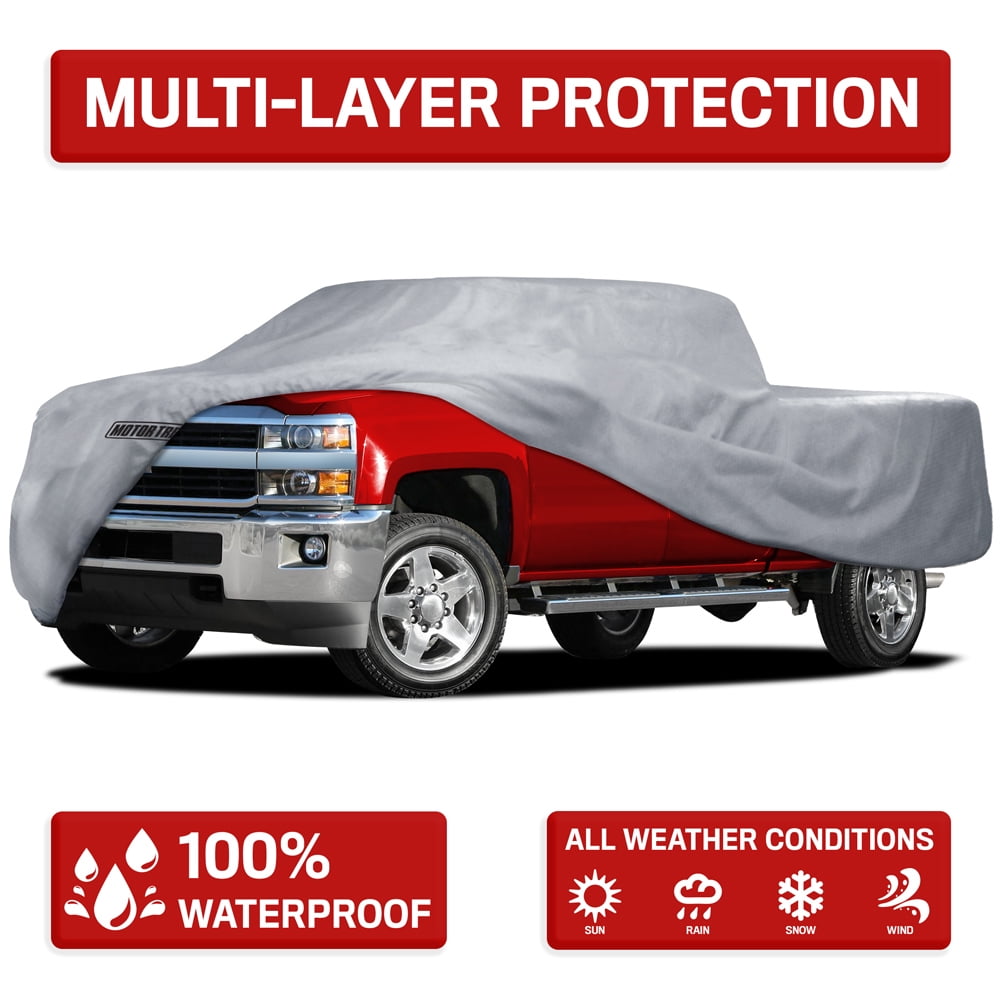 M101 Motor Trend All Weather Waterproof Truck Cover for Outdoor Use UV Rain Wind & Snow Large 