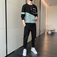 thumbnail image 3 of Trajes deportivos Kpop Camiseta original Hombre Marcas Sudadera Pantalones elásticos Conjuntos Ropa de hombre de corte entallado Top casual Estampado Chándal O, 3 of 5
