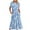 Sky Blue, variant on Womens Summer Long Maxi Dress Crew Neck Short Sleeve Tiered Ruffle Flowy Sun Dress Fashion Casual Boho Print Beach Dress with Pockets