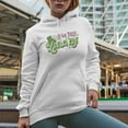 thumbnail image 2 of Feeling Lucky with Irish Cap, St. Patrick's Day Favor or Merch Gift, White Hooded Sweatshirt or Hoodie, 2XL, 2 of 5