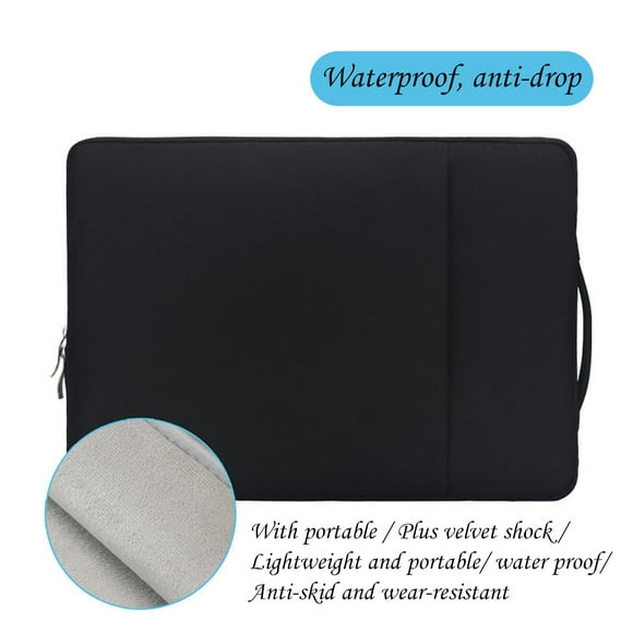 13.3"Laptop Sleeve Case for MacBook M2 M1 Air13.6 Air13.3 MacBook Pro13 14 15 16 with Handle Pocket Briefcase Waterproof HandBag Black M2 MacBook Air15.3