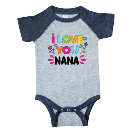 

Inktastic I Love You Nana with Flowers Gift Baby Girl Bodysuit