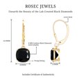 thumbnail image 6 of Rosec Jewels Lab Created Black Diamond Solitaire Drop Earrings for Women - AAAA Quality, 10K Yellow Gold, 6 of 7