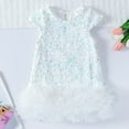 thumbnail image 2 of XEGLSBU Girls Dresses Size 12 Winter Mesh Party Dress for Girls Elegant Tutu Dress with Sequin Applique for Celebration White Size 5-6 Years, 2 of 9