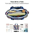 thumbnail image 4 of Tote Bag for Women - Pioneer Flower Shoulder Bag - Large Utility Work Duffle Bag with Zipper Handbag for Travel, Work, Sprots, 4 of 5