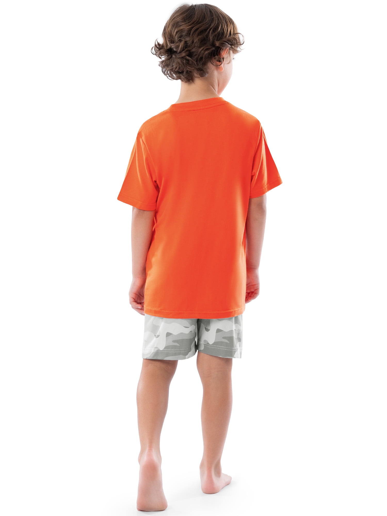 Fruit of the Loom Boy's Getaway Loose Fit Short Sleeve Top, Pajama Sleep pant & Short Set, 3-Piece, Sizes 4/5-14/16