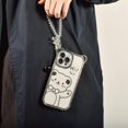 thumbnail image 5 of iPhone 12 Pro Max Bear Case, Clear Cute Sparkle Transparent Soft TPU Stylish Plating Pattern Luxury Case Cover with Lovely Strap Bracelet Chain Women Girls Case for iPhone 12 Pro Max-Sliver, 5 of 7
