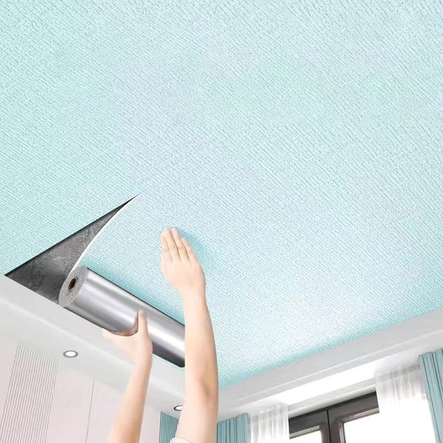 Bewildely Papel pintado autoadhesivo Papel pintado de cocina a prueba de humedad Una forma innovadora de mejorar las propiedades de alquiler Decoración del hogar azul 100*50 cm