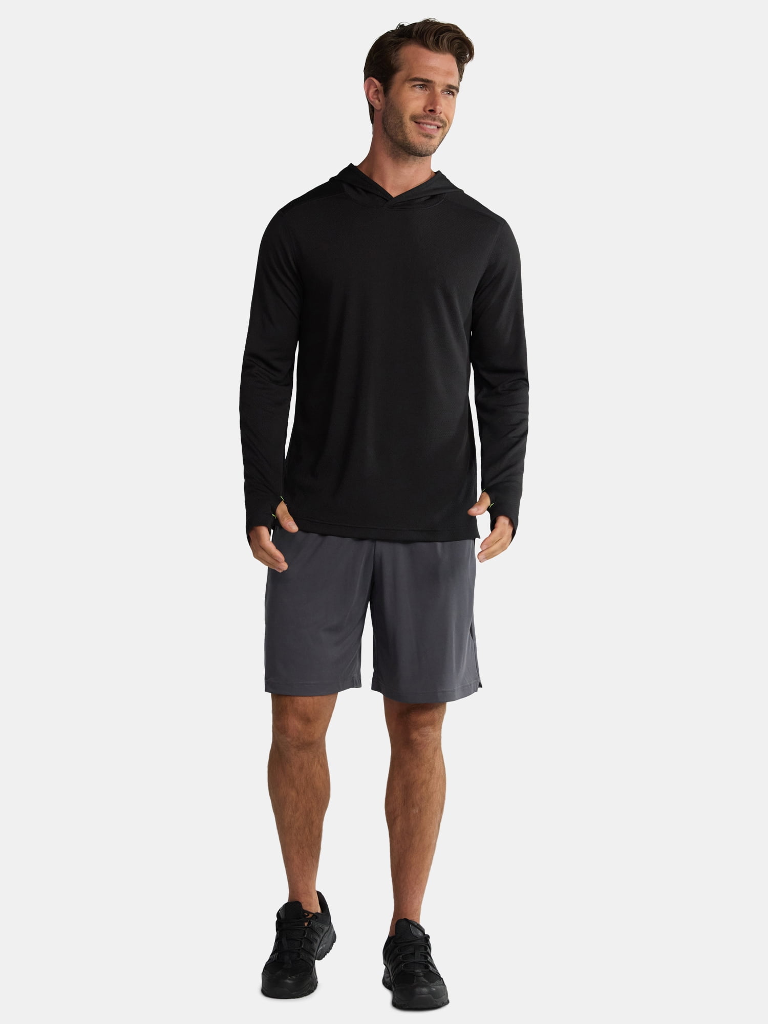 Athletic Works Men's & Big Men's Active Mesh Long Sleeve Hoodie, Sizes S-3XL