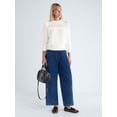 thumbnail image 2 of Free Assembly Women’s and Women's Plus Ruffle Yoke Sweater with Long Sleeves, Midweight, XS-4X, 2 of 5