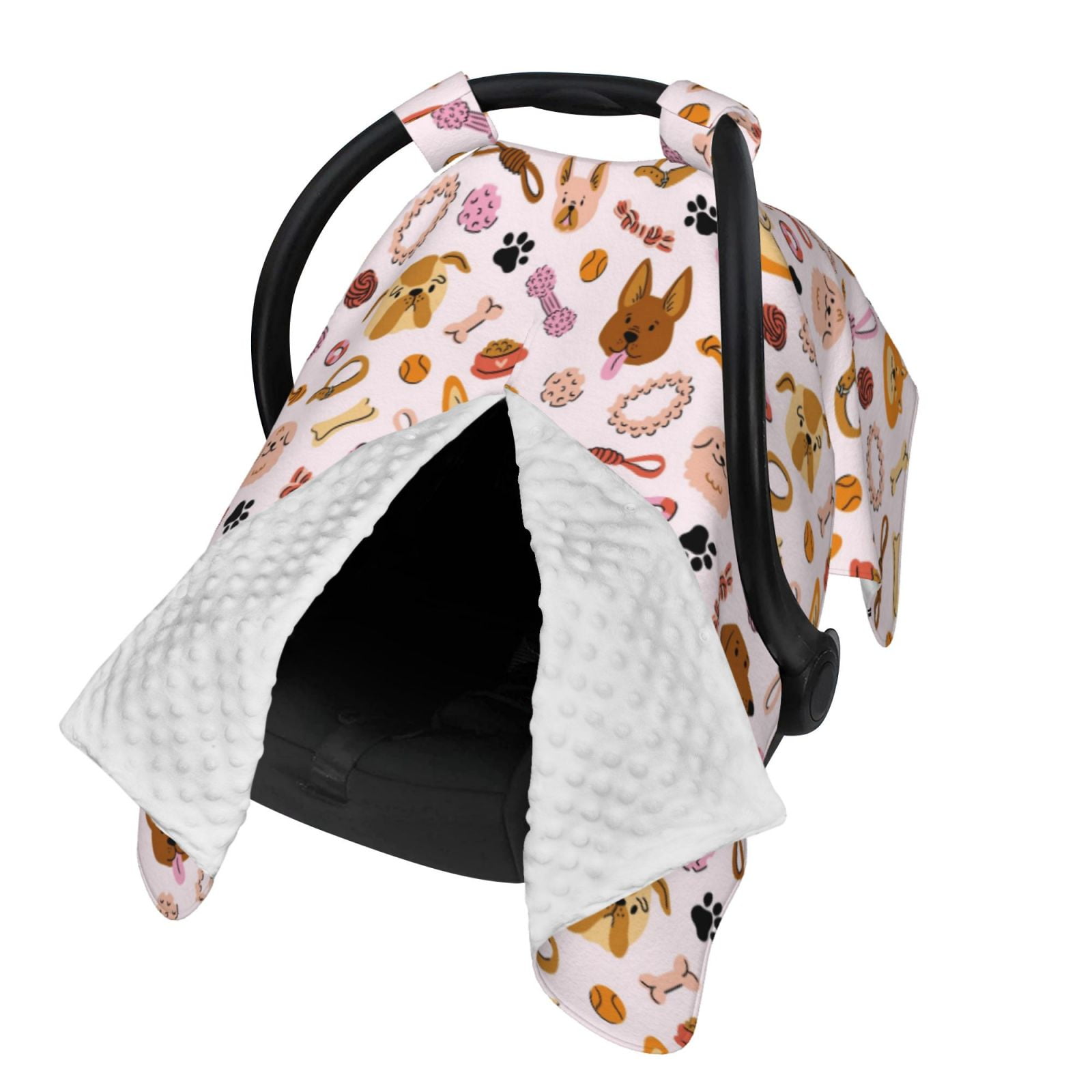 Naloa Cute Dog Baby Car Seat Cover, Breathable Baby Carrier Cover, Multiuse Baby Carrier Cover & Nursing Breastfeeding Cover