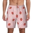 thumbnail image 2 of Picia Hand Drawn Strawberry pattern Mens Swim Trunks with Compression Liner Stretch Beach Shorts Quick Dry with Zipper Pockets No-Chafing Board Shorts-Medium, 2 of 9