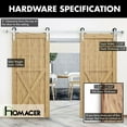 thumbnail image 4 of Homacer Brushed Nickel Sliding Barn Door Hardware Kit, for Two/Double Doors, 5ft Long Flat Track, Straight Design Roller, Heavy Duty, for Interior & Exterior Use, 4 of 7