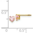 thumbnail image 3 of 14k Madi K 4mm Pink Cubic Zirconia Heart Earrings, 3 of 3