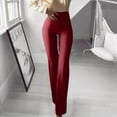 thumbnail image 2 of Arlun,Women's Elegant High Waisted Pants Elasticity Bell Bottom Flare Pants Solid Color Work Business Casual Long Trousers Pants S, 2 of 4
