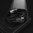thumbnail image 5 of Classic Cross Leather Bracelet for Men Handsome Jewelry Gift Multilayer Wrap Bracelet with Metal Magnetic Clasp, 5 of 6