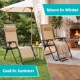 thumbnail image 5 of EDX Zero Gravity Chair Outdoor Lounge Chair，Suitable for Beach Terrace Pool Patio, Khaki 2-Pack, 5 of 8