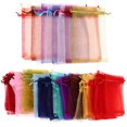 thumbnail image 4 of GOOHOCHY 100 bolsas de organza para joyería, bolsas de organza con cordón para dulces, bolsas de organza para regalos de fiesta, 4 of 8