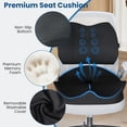 thumbnail image 6 of Seat Cushion Lumbar Support Pillow for Office Chair, X Large Memory Foam Chair Cushions for Sciatica Tailbone Pain Relief Coccyx Pad for Wheelchair, Car, Home, Office, Desk, 6 of 7