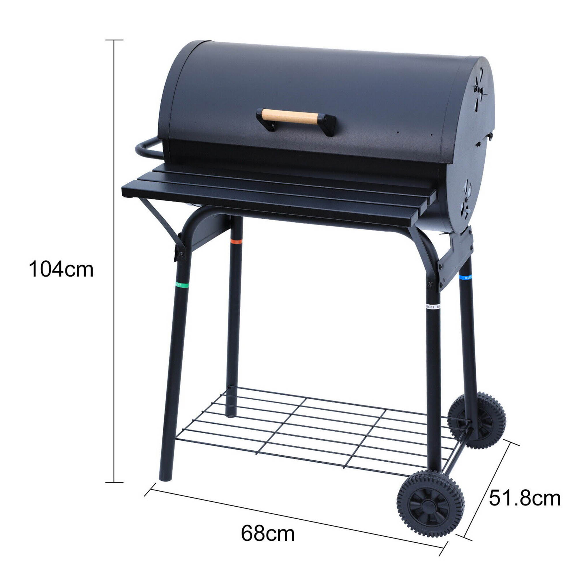 SHCKE Portable Charcole Grill Folding Charcoal Camping Barbecue Oven Heavy Duty Charcoal Barrel BBQ Grill, Outdoor Cooking for Outdoor Backyard, Patio and Parties - image 5 of 8