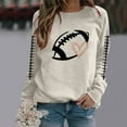thumbnail image 5 of zaveiop Game Day Outfits for Women Long Sleeve Sunday Football Graphic Tops Lightweight Casual Cute Fall Fashion Pullover (Z-Khaki, L), 5 of 7