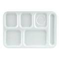 thumbnail image 2 of G.E.T. 6 Compartment School Cafeteria Tray, Right Handed, 14.25" x 9.75", White (4 Pack), 2 of 2