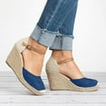 thumbnail image 2 of Women's Closed Toe Platform Sandals Summer Buckle Ankle Strap Espadrilles Wedge Sandals, 2 of 5