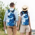 thumbnail image 4 of Fotbe Blue White Fluid Art Mochila de Lona con Estampado, Mochila Duradera, Mochila Versátil de Alta Calidad, Mochila Compacta Vintage-Small, 4 of 5