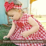 JCS Perfect Red 3 Plaid Homespun Cotton Fabric Sold by the Yard