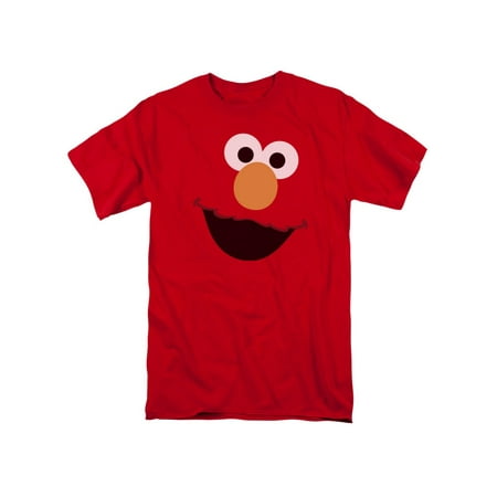 Sesame Street Classic Children's TV Show Elmo Face Outline Adult T-Shirt Tee
