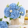 thumbnail image 5 of 3 Pcs Real Touch Hydrangea Artificial Flowers, 21" Blue Full Faux Hydrangea Flowers Latex Fake Flowers for Home Decor Party Floral Arrangements Wedding Bouquets Centerpieces Outdoor Decor, 5 of 7