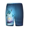 thumbnail image 4 of Rocae Butterflies And Waterlily In Water for Men's Soft Sleep Pajama Shorts, Waistband and Pockets, 4 of 9