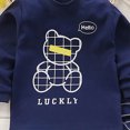 thumbnail image 4 of NOLDARES Toddler Infant Baby Boy Outfits 2 Piece Long Sleeve T-Shirt Casual Joggers Pants Cartoon Print Clothes Clothing Set(Navy,5-6 Y), 4 of 6