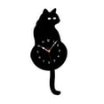 thumbnail image 3 of Decorative Cat Pendulum Wall Clock Ornament Wall Decor Numeral Clock Home Decoration Gift for School Classroom Bedroom Children Kids , Black, 3 of 8