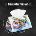 thumbnail image 5 of Fuzoiu Alligator Donut Pool Float Print Tissue Box Cover, PU Leather Tissue Holder,Decorative Facial Paper Organizer for Bathroom Living Room Bedroom Countertop Office Desk Car Home, 5 of 7